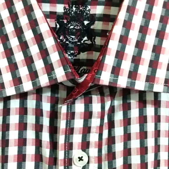 ENGLISH LAUNDRY BLACK WHITE GINGHAM SHIRT - Picture 3 of 11